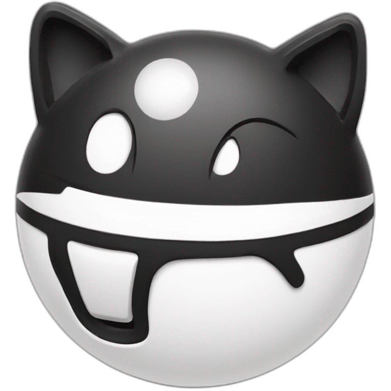 cat black and white play with a ball emoji