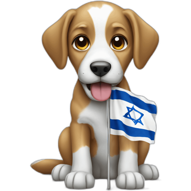 Dog eating Israel flag emoji