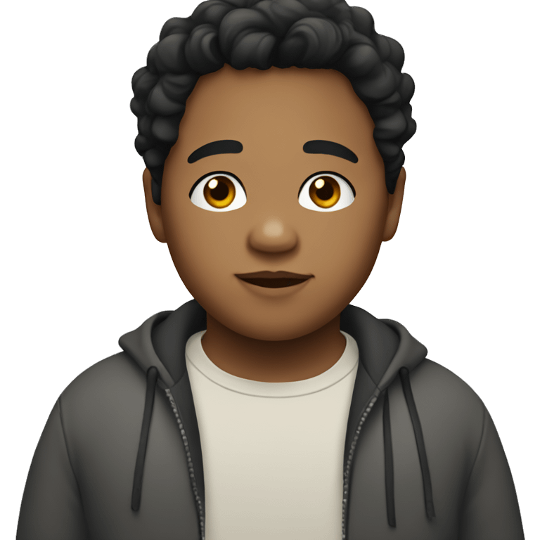 A chubby young boy with black wavy hair. emoji