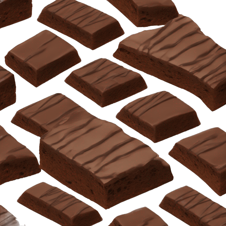 Chocolate brownie isometric view emoji