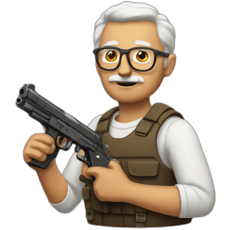 Grandfather with a gun emoji