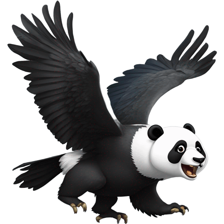 Panda riding a bald eagle emoji