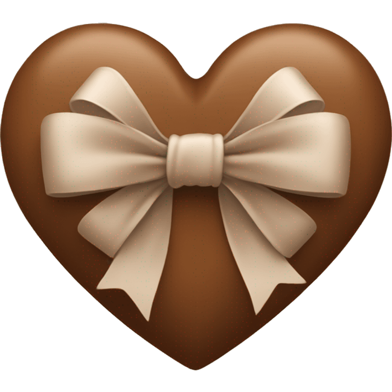 Brown heart with bow emoji