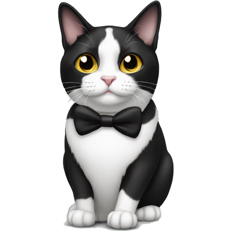 tuxedo cat with glass emoji