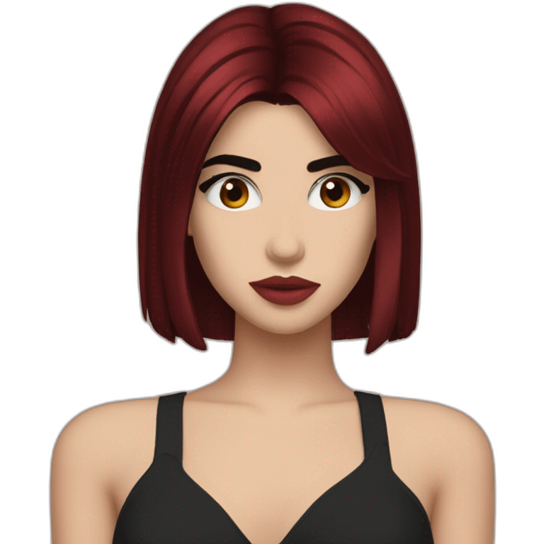 Dua Lipa with dark red hair emoji