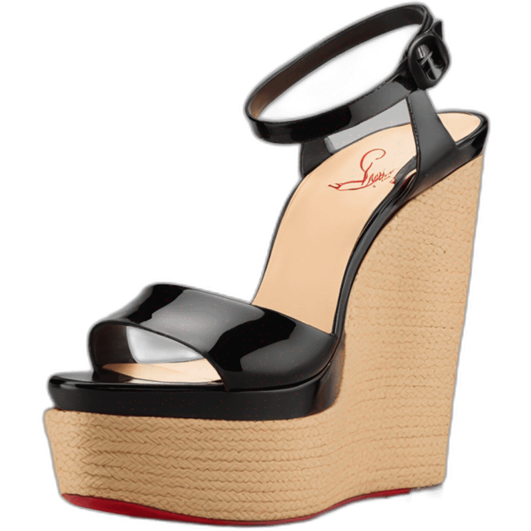 Platform wedges black paten louboutin emoji