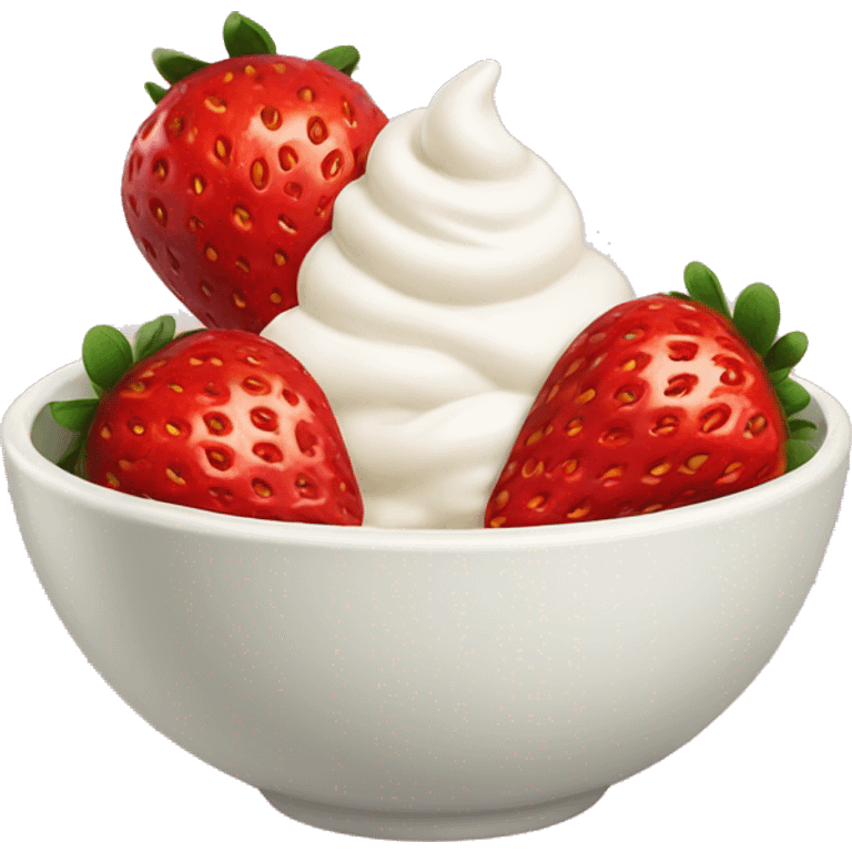 Strawberries with bowl of cream emoji