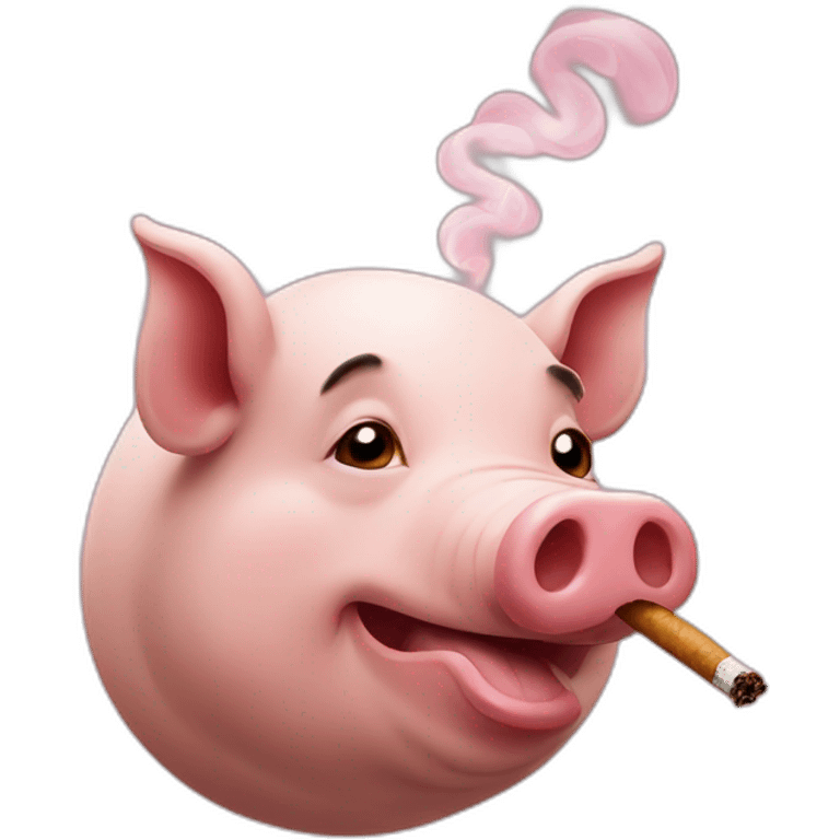 Pig smokes emoji