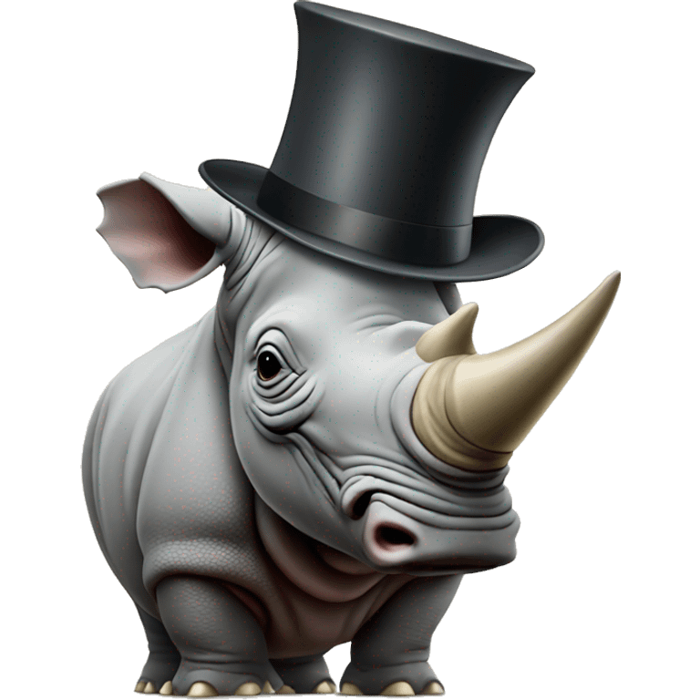 rhino wearing a top hat emoji