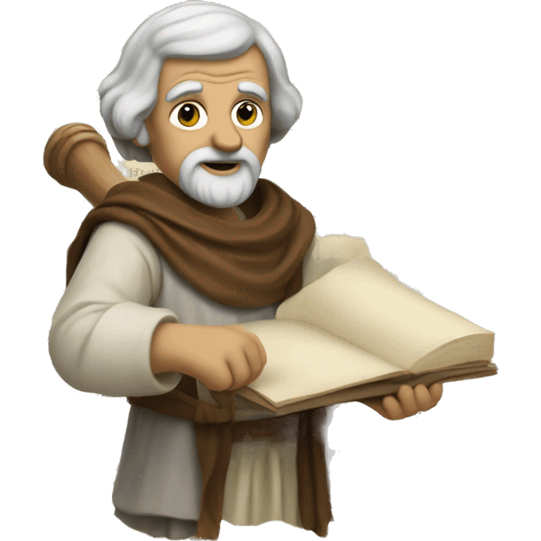 Aristotle holds a scroll in his hand emoji