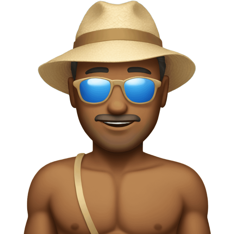 Tan man on the beach emoji