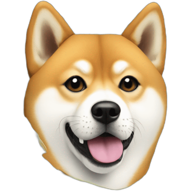 SHIBA WITH DOLLARS EYES AND SPLIFF at the mouth emoji