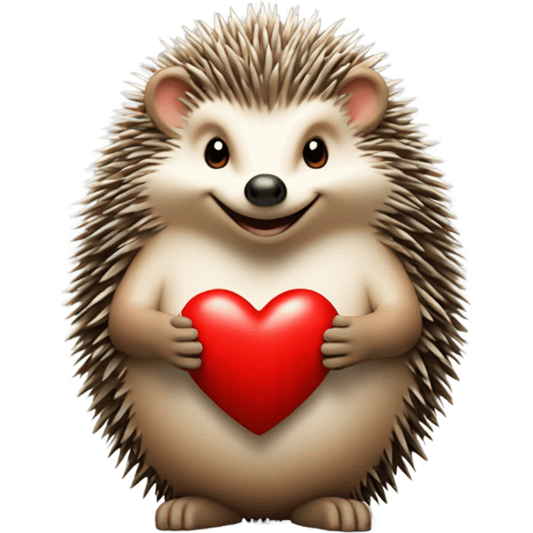 the hedgehog holds the heart emoji