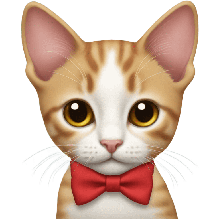 Kitten that is red with a bow tie  emoji