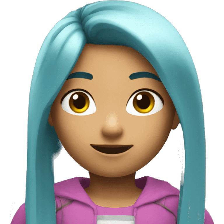 Girl playing roblox emoji