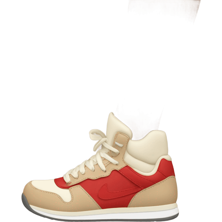 red and beige sneakers on feet emoji