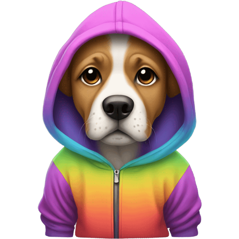 Dog wearing hoodie emoji