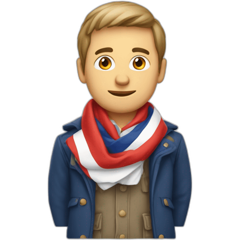 Homme avec écharpe tricolore France emoji