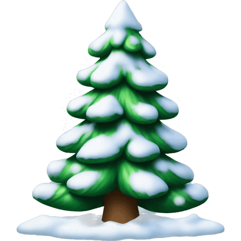 christmas tree with snow emoji