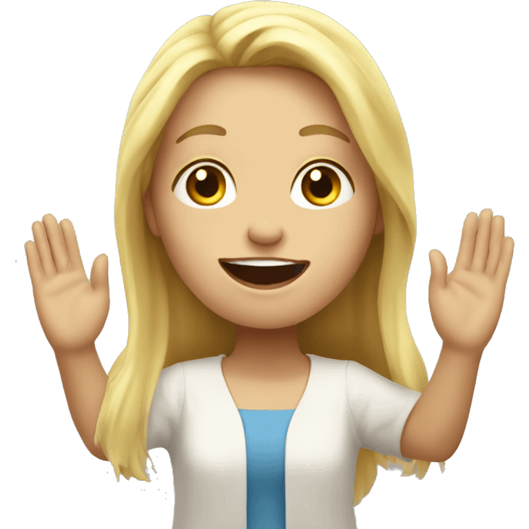 Blonde girl praising the lord emoji