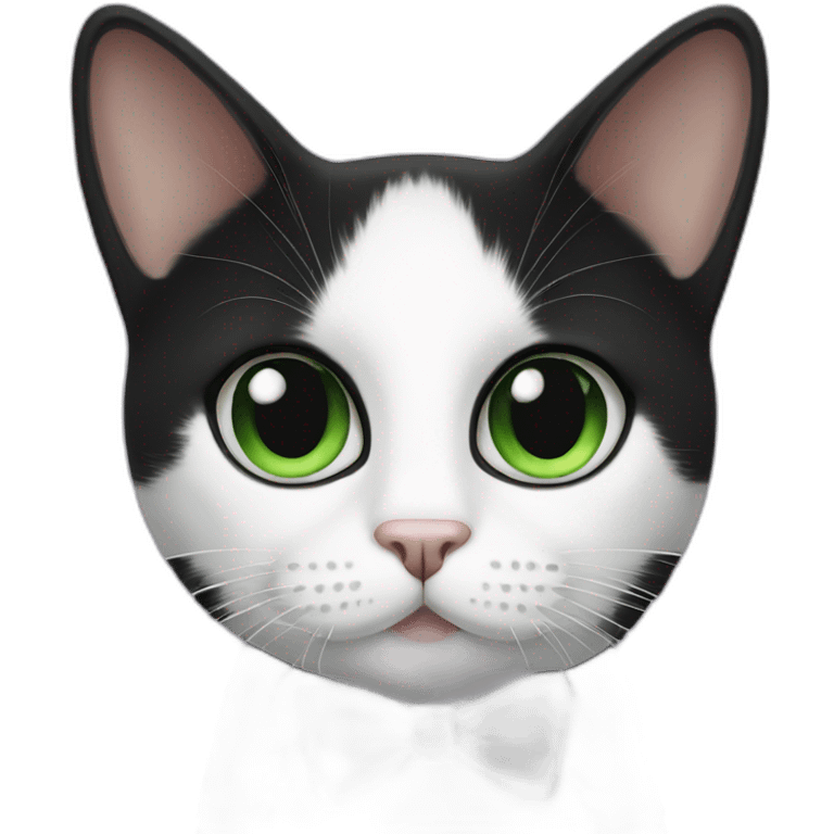 tuxedo cat green eye emoji