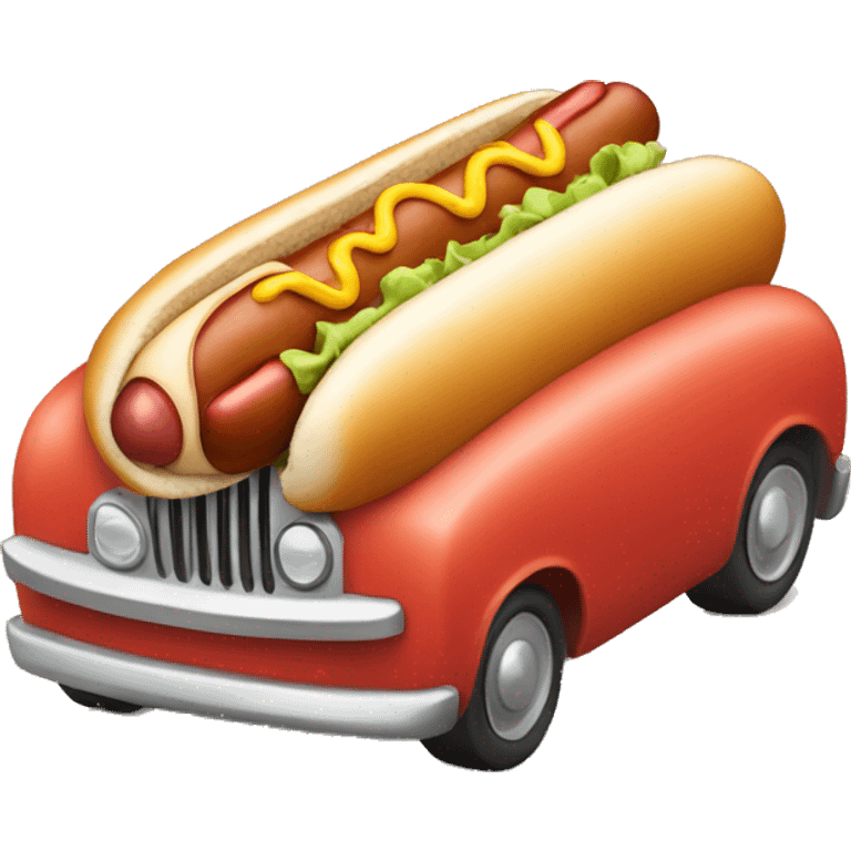 hot dog driving a car emoji