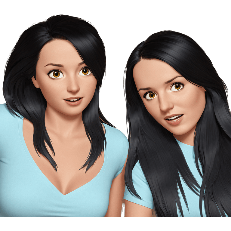 two girls with long hair emoji