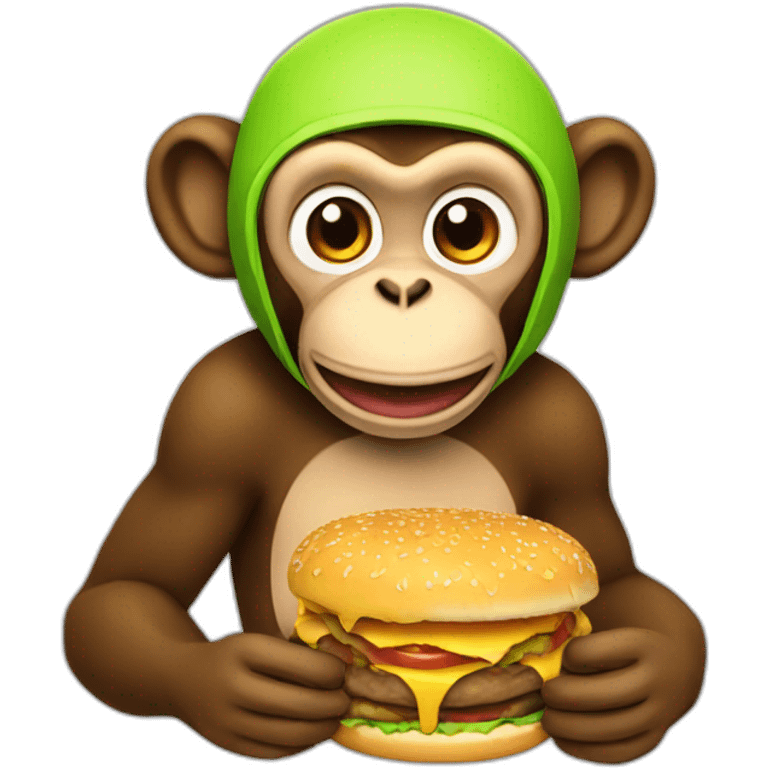 monkey eating burger emoji