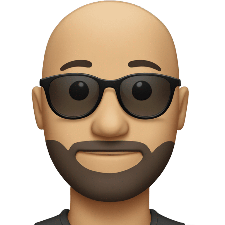 Bald with rounded sunglasses  emoji