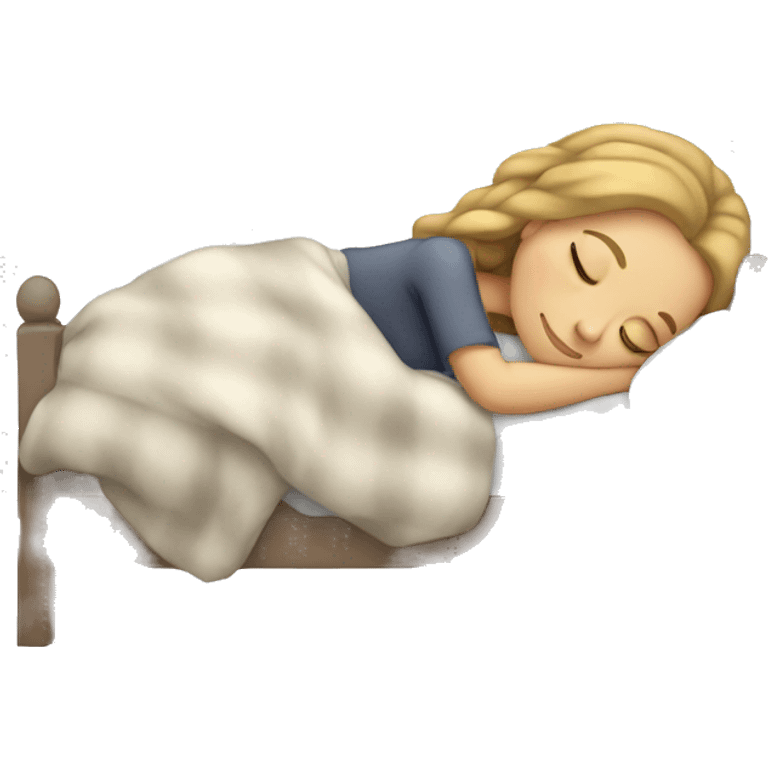 cozy white girl sleeping emoji