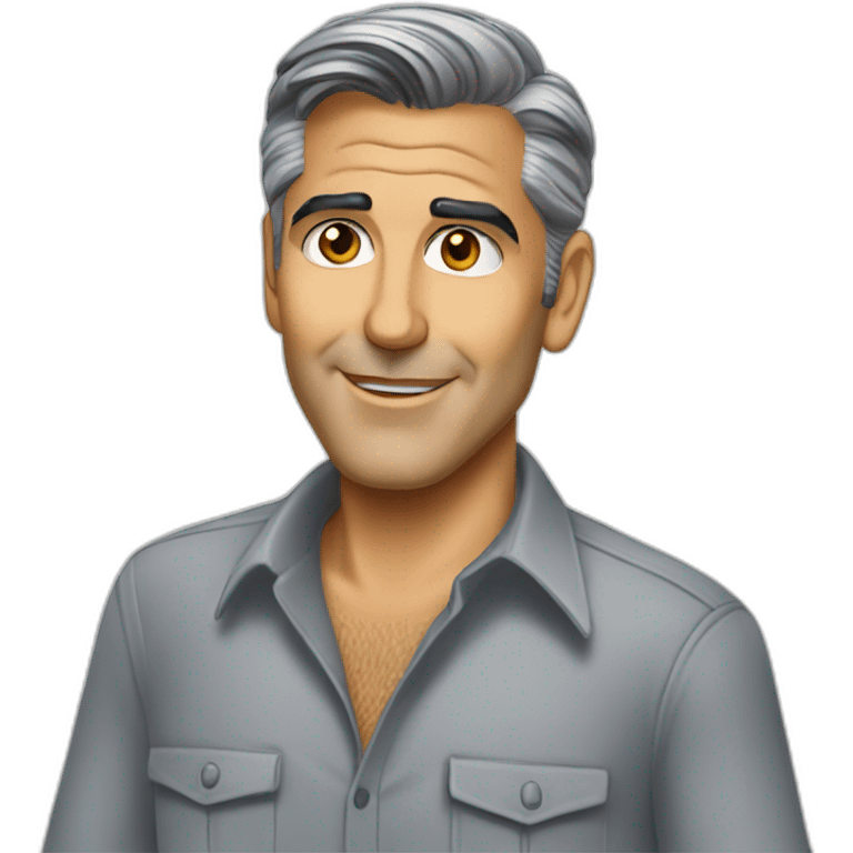 george clooney cartoon wearing shirt emoji