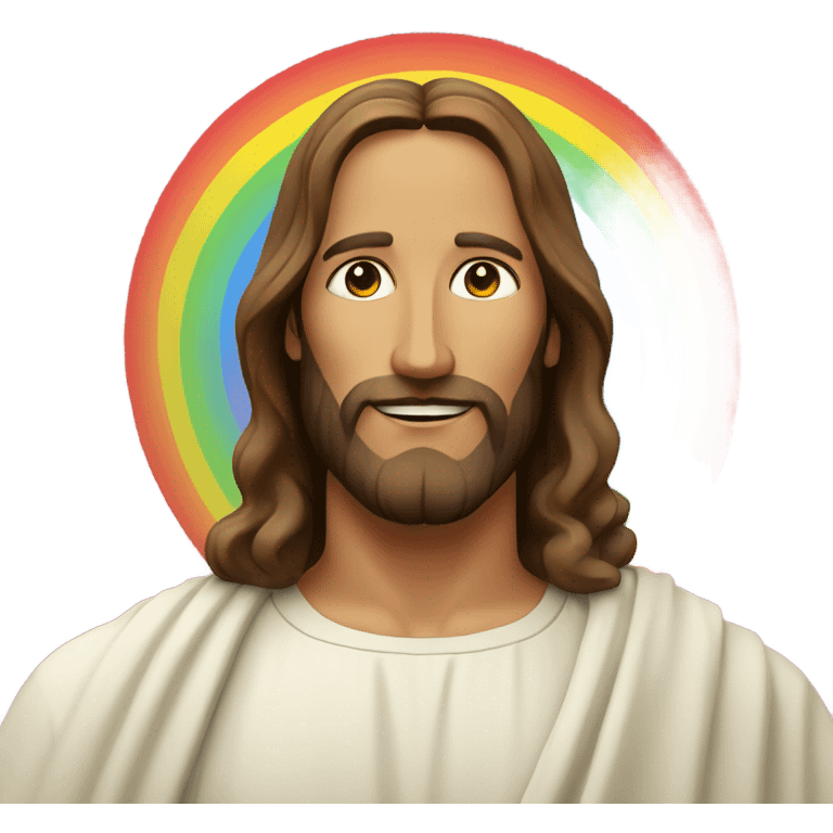 Jesus with rainbow emoji