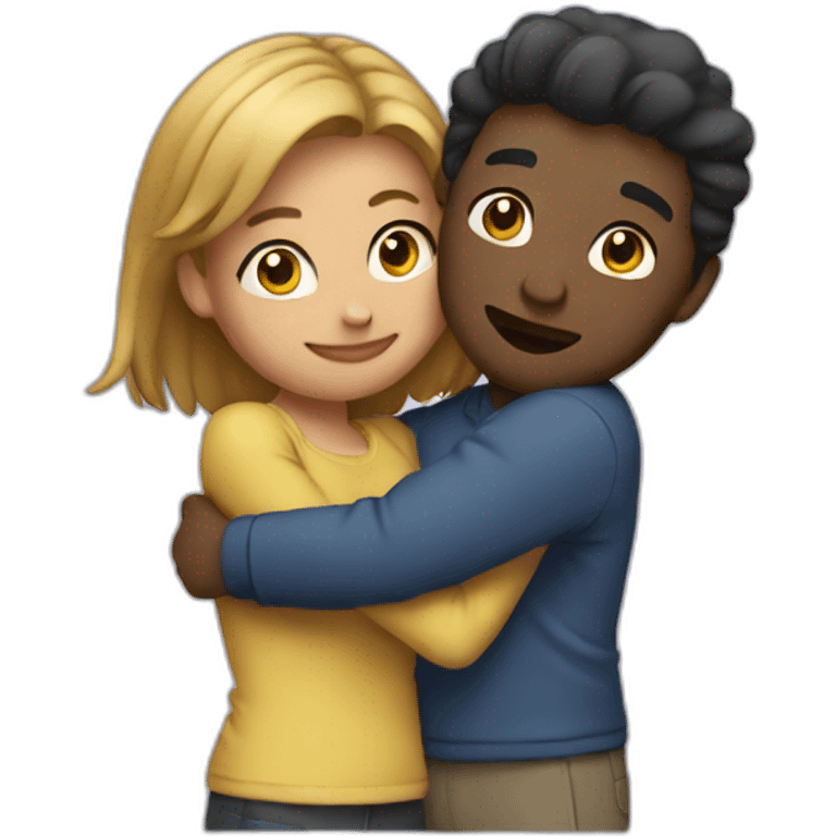 Couple hugging emoji