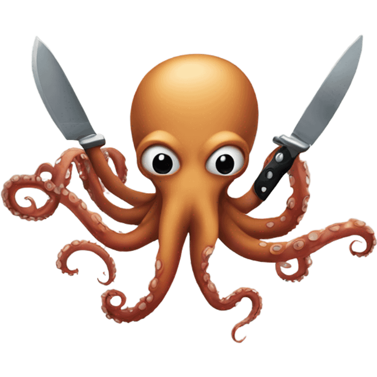 octopus holding knives about to fight you  emoji