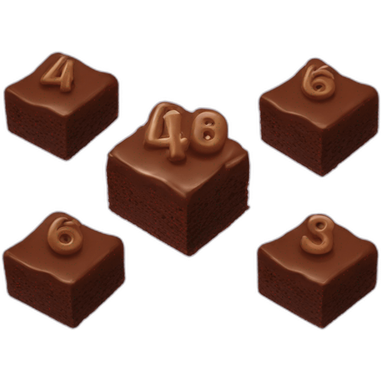 Brownie and the number 46 emoji