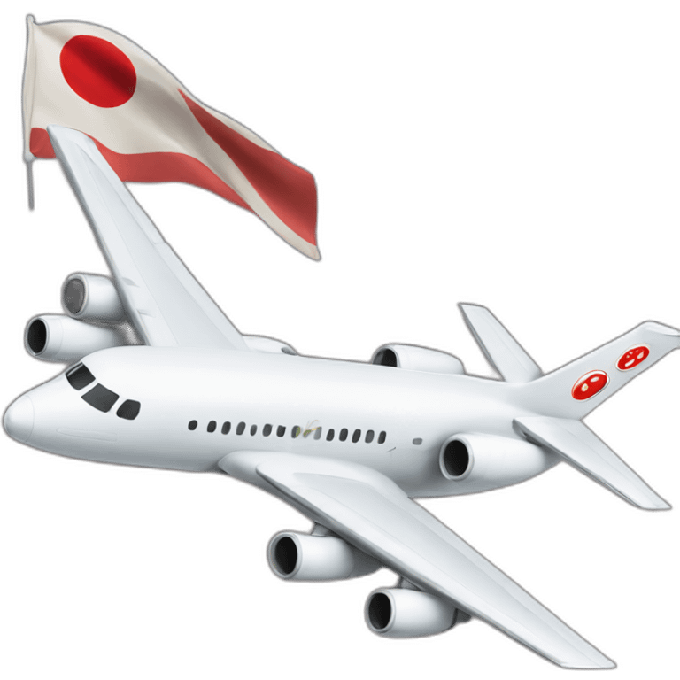 a Japanese plane followed by a banner emoji