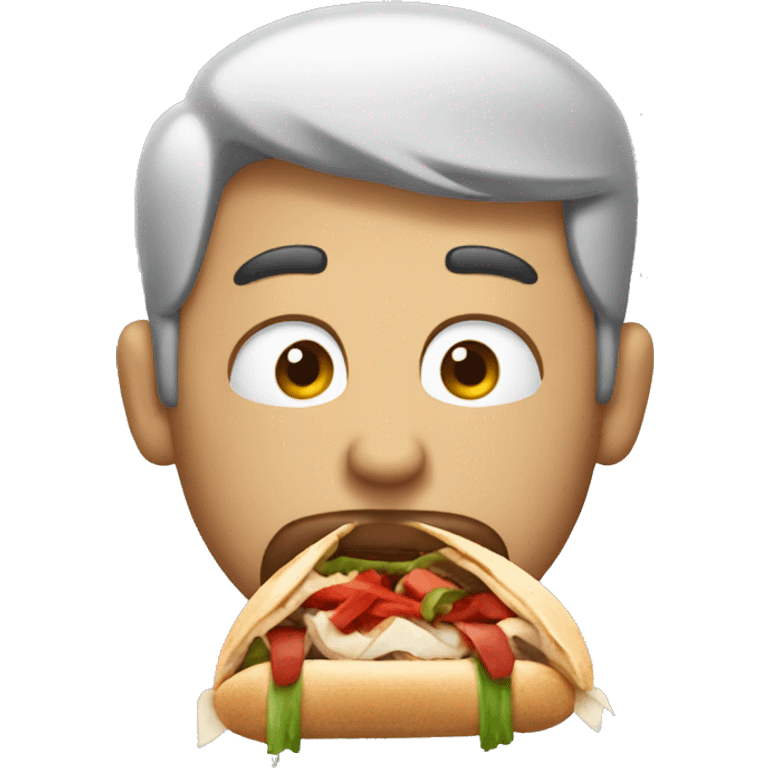 sad man eating a kebab emoji