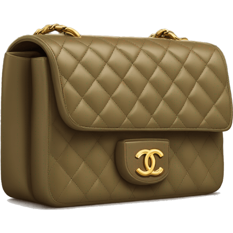 Chanel flap bag khaki/brown emoji