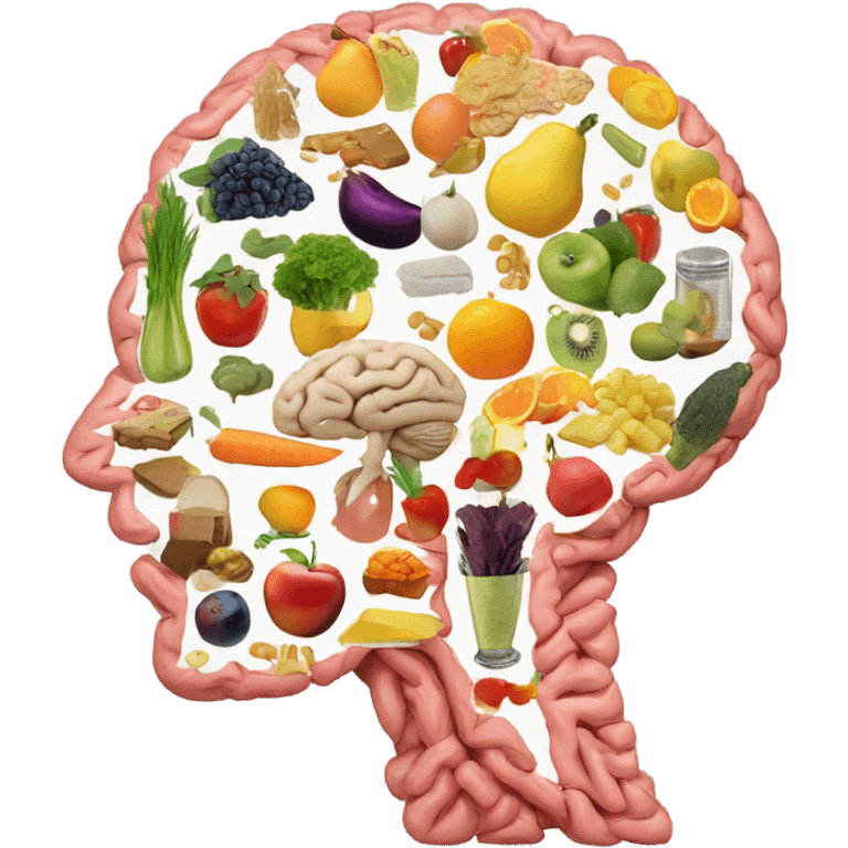 Brain thinking of food emoji