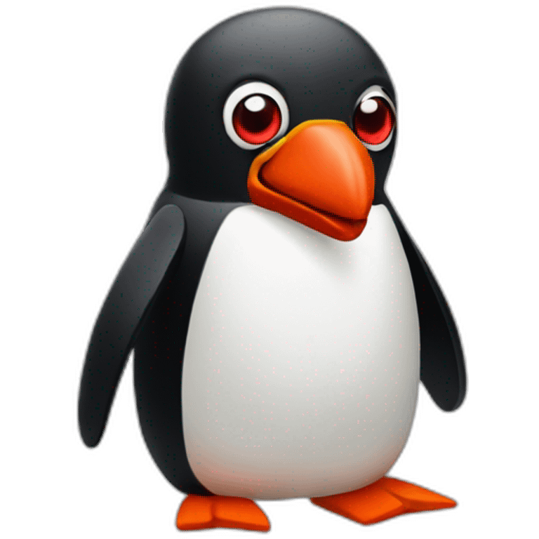 blockhead penguin with red eyes emoji