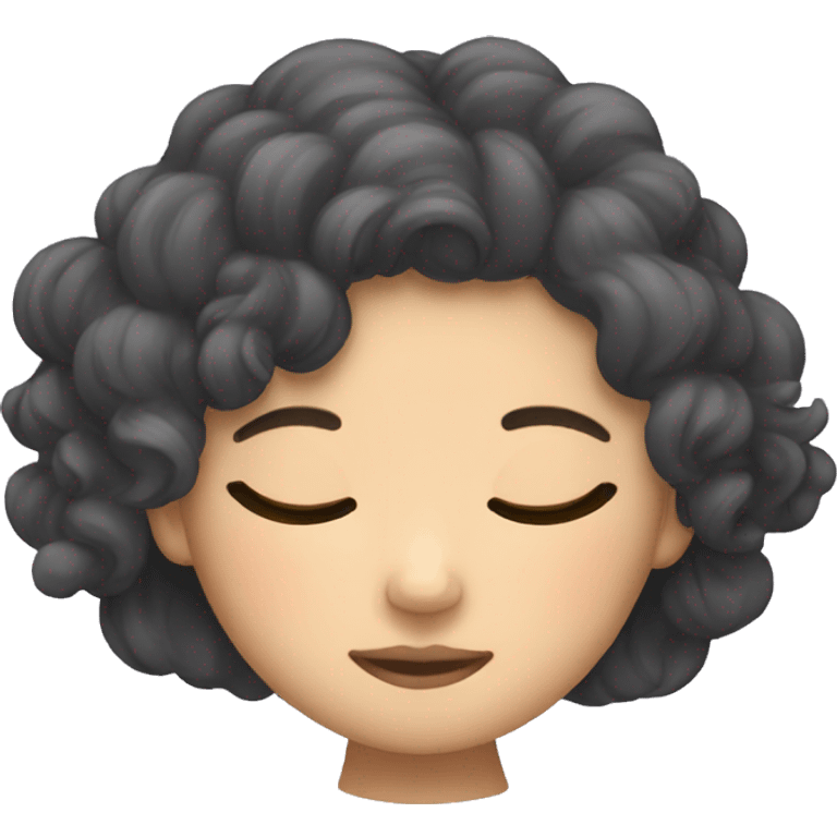 Vietnamese girl with long curly hair sleeping for 12 hours  emoji