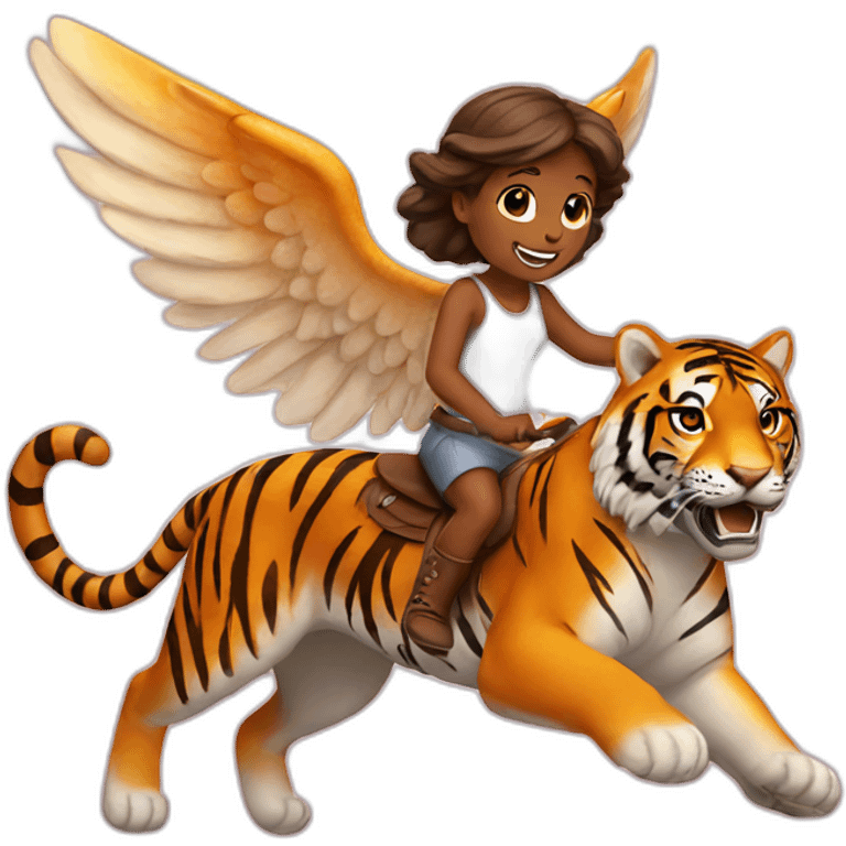 Angel riding Tiger emoji