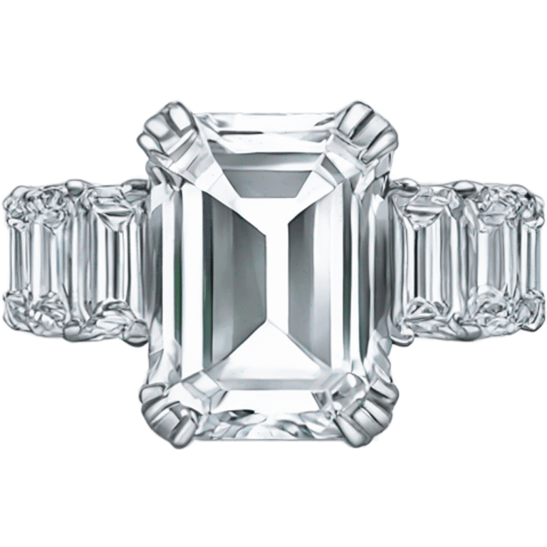 Emerald cut diamond ring emoji