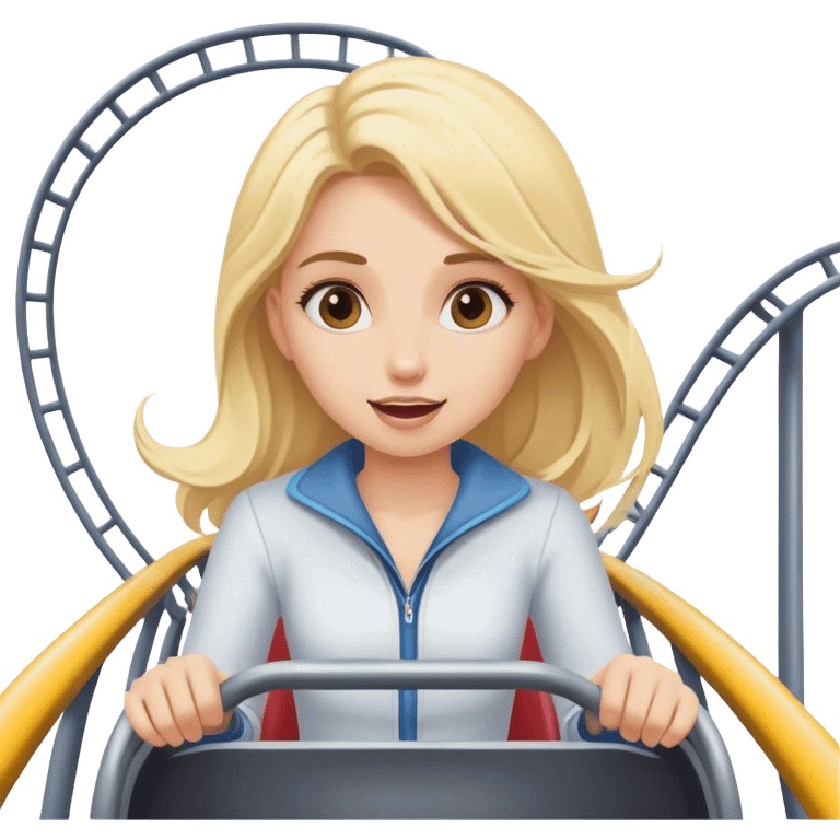 Blonde hair girl on rollercoaster  emoji