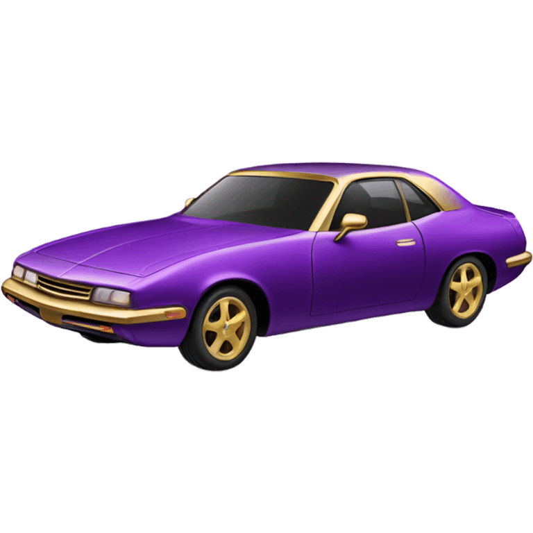 Purple and gold car  emoji