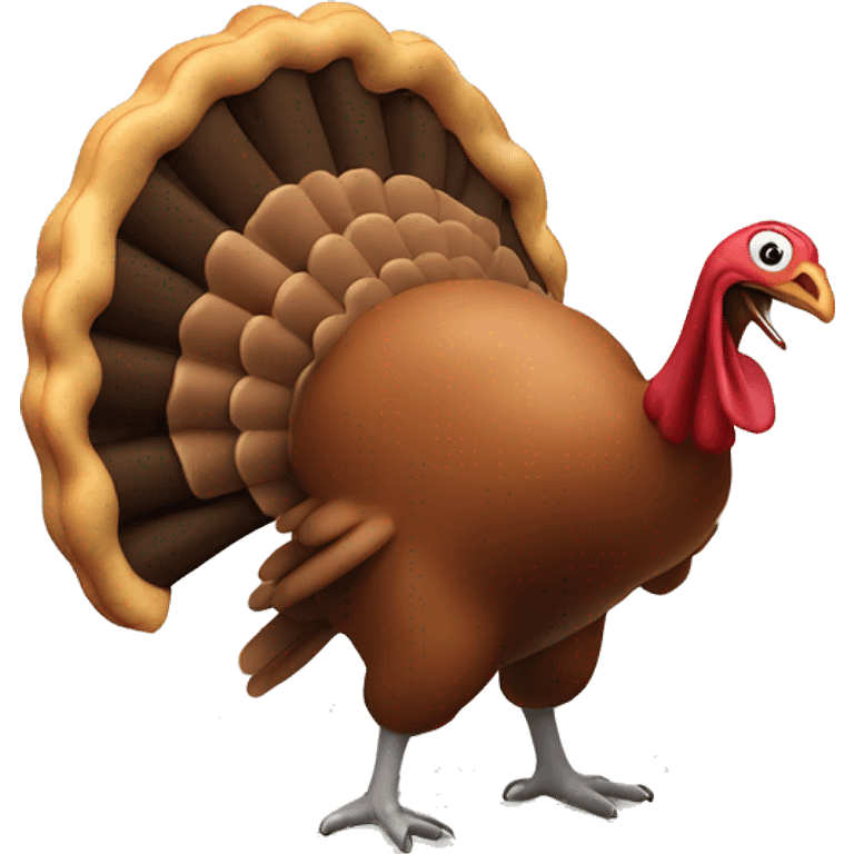 Dancing turkey eating pie emoji