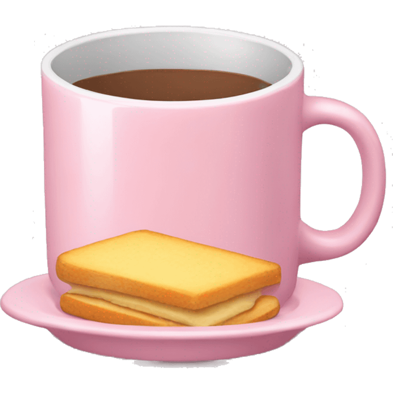 Light pink mug and food plate emoji