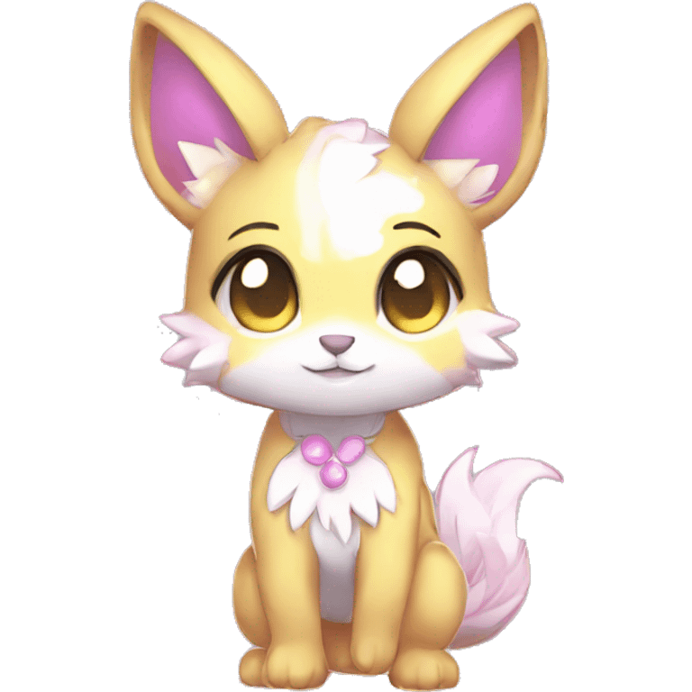 Cute Kawaii Chibi Anthro Sona Pretty Shiny Colorful Sparkly Fakemon Full Body emoji