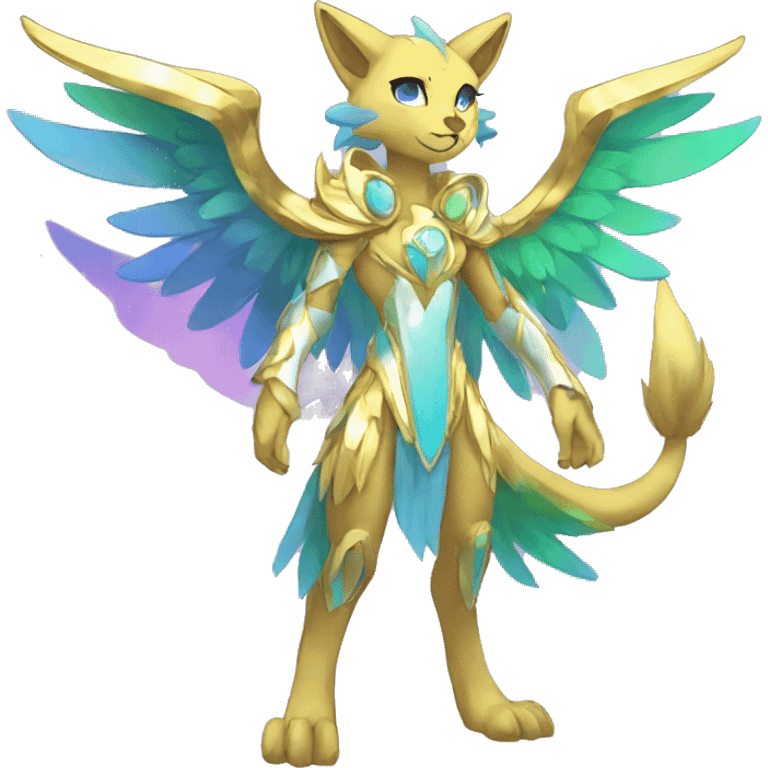 Anthro Sona Colorful Godly Celestial Shiny Fakemon Full Body emoji