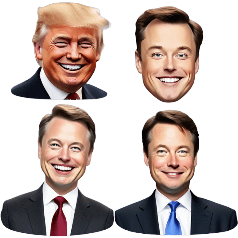 Elon musk, Jd vance, RFK JR, and donald trump laughing together emoji